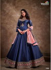 Blue Colour Latest Fancy Designer Wedding Wear Silk With Heavy Embroidery Inner Stiched Gown Collection 51025